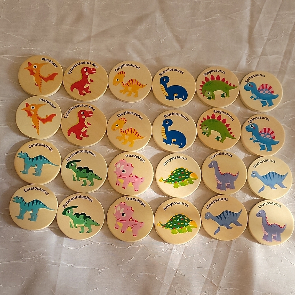 Wood toy for toddler Game! Find the Same - Dinosaurs - Picture 1 of 8